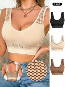 Set de 3 sujetadores para mujer, sencillos y de moda para uso diario casual