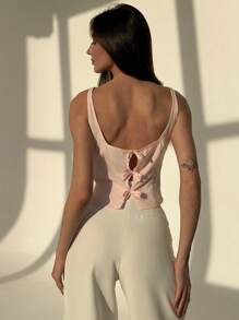 Aloruh 女士休闲简约衬衫，日常穿着 - 粉色 - 查看 6