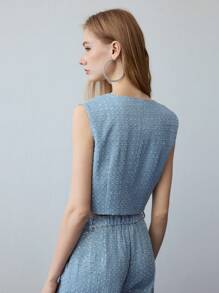 MOTF STUDIO ÁO BA LỒNG ĐƠN NGỰC KIM CƯƠNG - Màu xanh lam - Xem 6