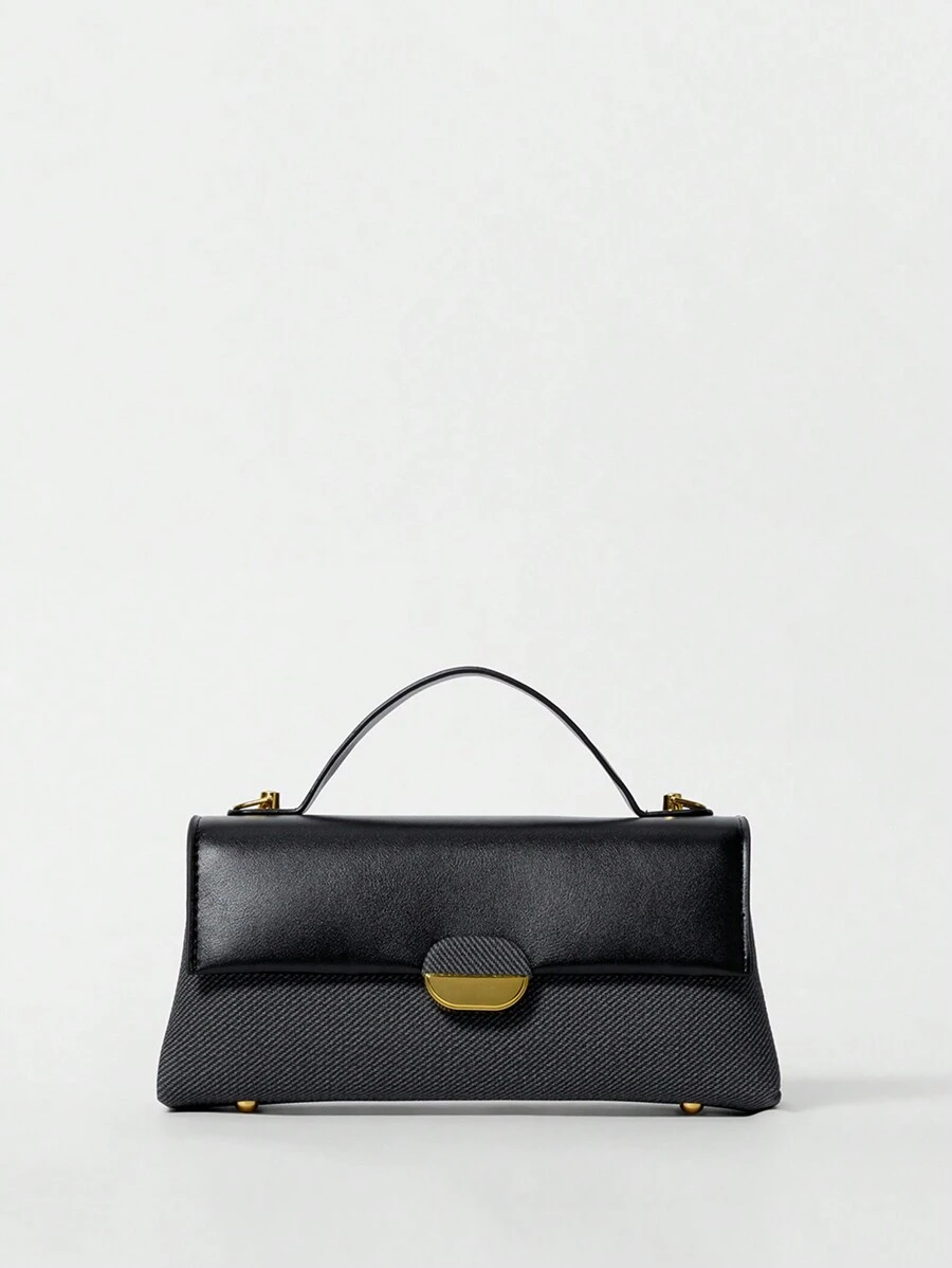 2024 Fashionable Contrast Color Shoulder Messenger Bag & Mini Square Bag For Women, Bag For Women Elegant Winter Gifts - Black - View 1