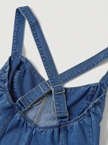 SHEIN MOD Women's Denim Camisole Dress, Casual Fitted Mid-Length Blue, Vacation Outfits Woman, Romantic Dresses, 90s Clothes, Spring Dresses For Women, Graduation Dress, Concert Outfit Women, St Patrick Day Dress, Old Money Style Women, Country Concert Outfit, Vintage Dresses For Woman, Bachelorette Outfits - Medium Wash - View 4