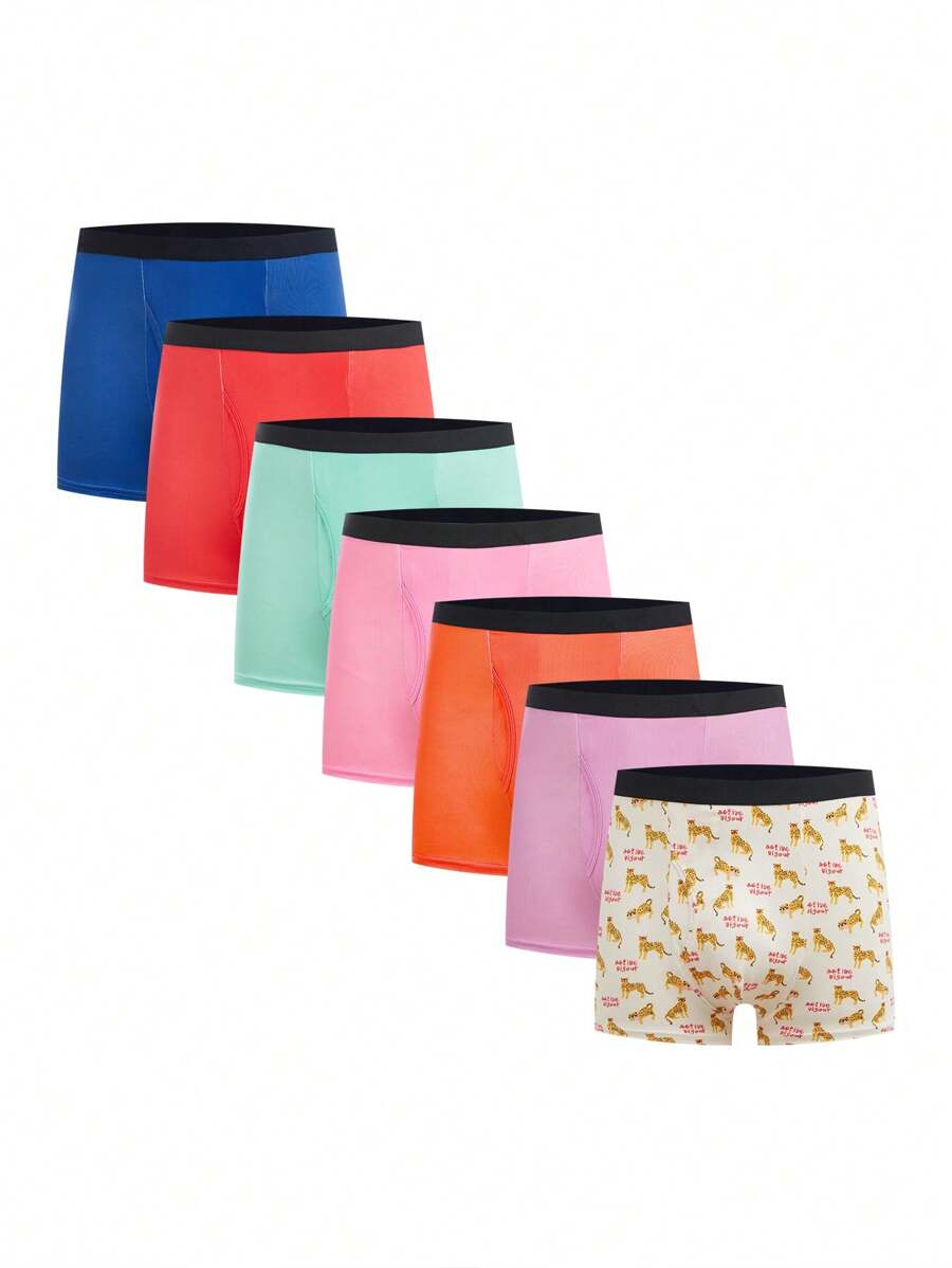 7 件装牛奶丝条纹休闲腰带，适合青少年男孩内裤 - 彩色 - 查看 1