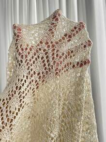 Chiquease Women's Crochet Knit Dress, Sleeveless Sheer Cover Up Dress, Beach Dress, Summer Dress - Beige - View 8