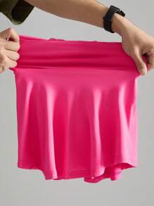 SHEIN Îmbrăcăminte de sport pentru fete tinere, tricot, roz, fără mâneci, și set de rochii simple, casual, de culoare uni