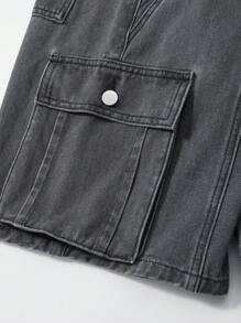 ROMWE MEN Street Life Casual multipocket denim shorts voor heren