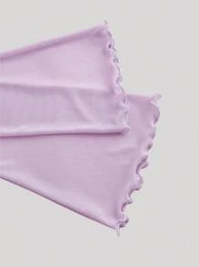 SHEIN MOD Lilac Off-Shoulder Mesh 2in1 Trumpet Sleeve Long Sleeve Women's Top,Western,Vintage,70s,The Bachelorette