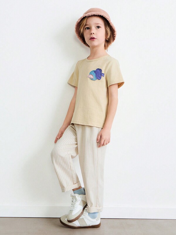 THE HAPPY LOOK Set de pantaloni și tricou cu mânecă scurtă pentru băiat tânăr