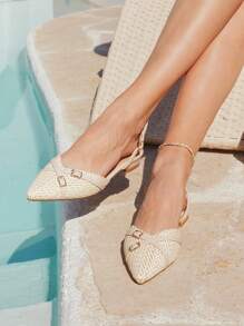 Styleloop Women's Pointed Toe Slip-On Flats, Gold Casual Outdoor Daily Boat Shoes, PU Leather Soft Sole Fashion Versatile Loafers, Suitable For Dresses - Apricot - View 9