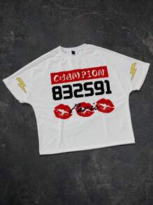 Manfinity Hypemode Camiseta de hombre Manfinity Streetrush, camiseta gráfica de hombre, camiseta oversize, regalos para novio, ropa de estilo urbano de hombre, camiseta blanca gráfica de hombre