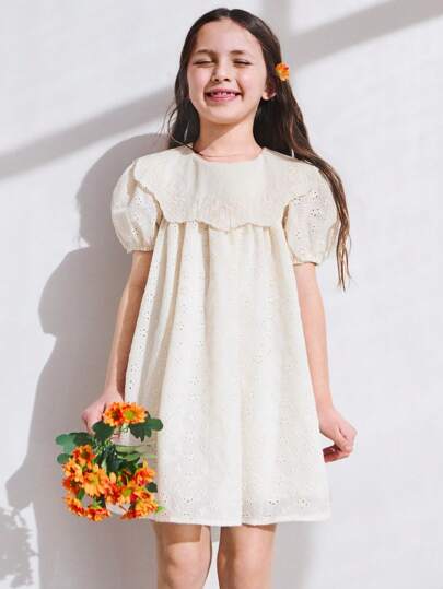 SHEIN 年轻女孩纯色短袖休闲连衣裙，简约时尚，适合日常穿着