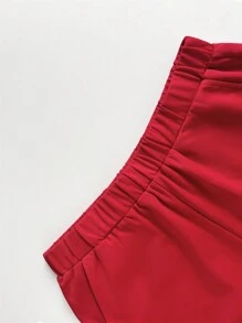 SHEIN Teen Boy Letter Print Round Neck Short Sleeve T-Shirt And Shorts Set