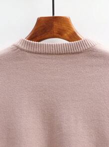 SHEIN LUNE 2pcs Intarsia Knit Sweater And Thick Pants Set, Elegant For Autumn/Winter - Camel - View 5