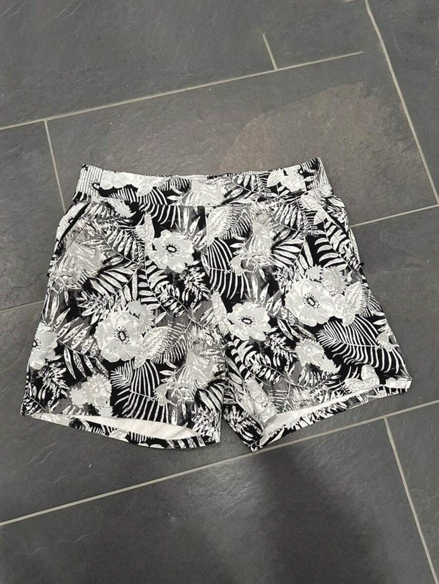 Men's Summer Floral Print Casual Shorts With Pockets - Multicolor - View 1
