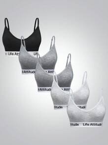 5pcs/Pack Women's Wireless Non-Padded Bra Set - Multicolor - View 6