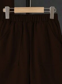 SHEIN Tween Jungen 2 Stücke Set mit Farbblock Kurzarmoberteil und Shorts