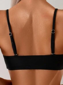 Sexy contrasterende gekleurde gedraaide bandeau bikiniset voor dames, zomer