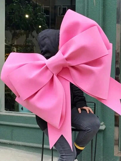 SHEIN 1 pieza Lazo grande rosa y rojo de 29.5 pulgadas, decoración de arco para bodas, despedida de soltera, fiesta, decoración de tiendas, envolver regalos, cumpleaños, vacaciones, decoración de oficina, corona floral