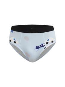 3件套男童牛奶丝印花内裤套装 - 藍色 - 查看 8