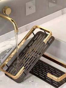 1pc Bathroom Wall Mounted Storage Rack Without Drilling, Load-Bearing Capacity Around 4kg - Multicolor - View 3