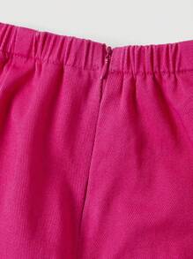 SHEIN MOD Shorts vaqueros elásticos informales de mujer, color rosa