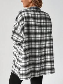 SHEIN LUNE 大码女式 3 件套：格子衬衫、吊带背心、裤子套装 女士西装 波西米亚风 90 年代服装 节日、春假服装、女士街头服装 夏季波西米亚风复古风 女士夏季服装 春假狂欢服装 节日春假服装 - 黑與白 - 查看 9