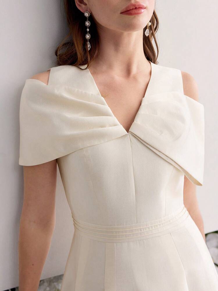 COLD SHOULDER A LINE DRESS