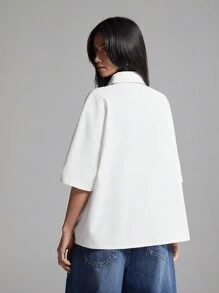 LYSMO 2025新款白衬衫女短袖配领带日系时尚学生夏季日常学院风