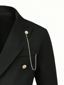Manfinity Bizformal Set de 2 piezas compuesto por chaqueta de solapa doble botonadura y pantalones, de unicolor para hombre