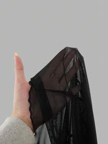 SHEIN Privé Elegante Mesh-Shorts in Große Größen, durchsichtig; Retro-Stil weite Hosen; Sexy Hosen für Dates; KTV weite Hosen; durchsichtige, sexy Datenhosen; Y2K-Girl