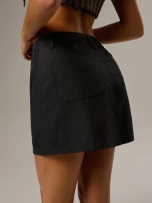 Forever 21 Jupe féérique pour le bureau et les déplacements, à col en V profond, sans manches et dos nu, nouveau style estival pour femmes - Noir - Voir 2