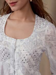 MOTF PREMIUM Top de peplum con estampado floral