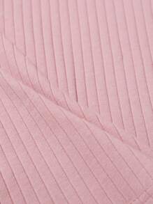 SHEIN Essnce v領羅紋針織上衣 - 粉色 - 查看 4