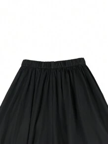 Manfinity EMRG 男士设计感十足的深色阔腿裤风格宽松休闲长裤 - 黑色 - 查看 5