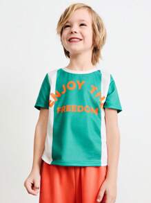 SHEIN Young Boys 2 Pieces Outfit: Short Sleeve T-Shirt And Pants, Casual And Fashionable For Everyday Wear - Multicolor - View 7