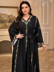 Al Najma 大码女式阿拉伯风格休闲连衣裙，简约时尚，适合日常穿着，端庄