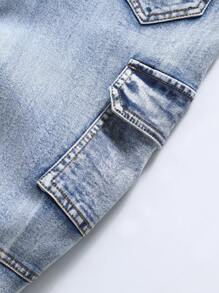 Denimly Tweenboys Casual Daily Urban Street Light Wash Chic All Year Must-Have Stretch Denim Skinny Jeans With Zipper Closure & Multi-Pockets - Light Wash - View 8