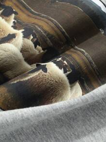 Dazy-Less Loose Casual Business Letter & Graphic Print Short Sleeve Women T-Shirt Old Money Style Summer - Grey - View 8