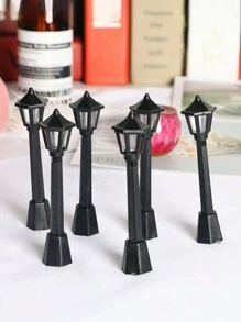 6pcs Street Light Design Decoration Craft Best Gifts - Black - View 2