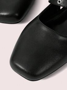 CUCCOO DOLLMOD Women's Black Square Toe Flat Sandals, Bowknot Ankle Strap Design, Vacation & Casual Style - Black - View 7