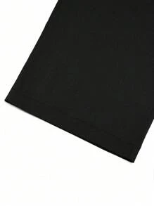 Sweetra Pantalones de talla grande de unicolor, de cintura alta, con pliegues y botones delanteros, de estilo minimalista casual