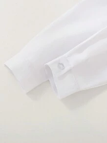 SHEIN 2件套男童刺绣细节长袖衬衫和裤子绅士西装套装 - 藍色 - 查看 6