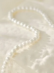 Women's Korean Style Versatile Faux Pearl Beaded Necklace Single Layer Necklace Christmas Winter Christmas Gifts