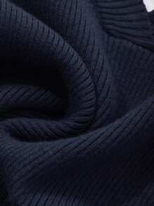 DAZY Áo len dài tay 2 trong 1 thêu màu tương phản mùa xuân dành cho nữ, quần áo mùa thu dành cho nữ - Màu xanh lam - Xem 7