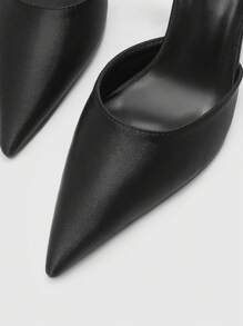 CUCCOO BIZCHIC Women's Simple Back Strap High Heels, Minimalist Elegant Casual Everyday Shoes Spring Break Easter - Black - View 7