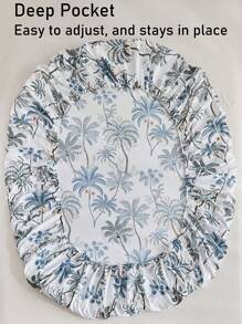 Bộ 2/3 ga trải giường và vỏ gối in hình cây dừa bằng polyester, Bộ ga trải giường phong cách nhiệt đới thời trang cá nhân hóa, Phù hợp cho mọi mùa (1 ga trải giường + 1/2 vỏ gối) - Nhiều màu - Xem 6