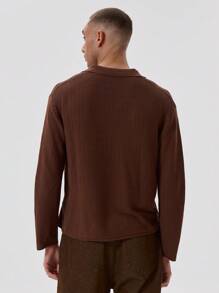 Musero V Neck Collared Knit Jumper