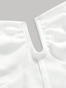 SHEIN MOD Solid Hanky Hem Corset Structure Cami Top - White - View 4