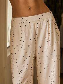 Aralina Summer Vacation Outfit Strapless Top With WIde Leg Pants Set - Red - View 9