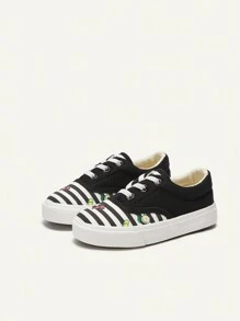 Cozy Pixies Lente Zomer Schattige Fruit Gestreepte Modieuze Casual Sport Canvas Gevulkaniseerde Rubberen Zool Elastische Band Baby Sneakers