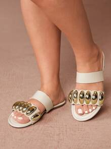 CUCCOO CURVES Women's Wide Width Flat Bohemian Beach Holiday Casual Sandals - Beige - View 8